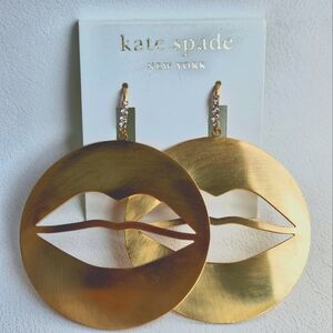 Kate Spade Large Gold Lip Earrings